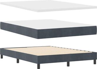 vidaXL Vidaxl - Cama Con Somier Y Colch&oacute;n Gris Oscuro 80x200 Cm Terciopelo