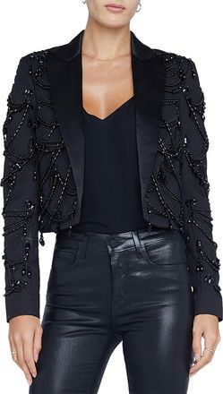 L'agence Lagence Jen Beaded Crop Blazer