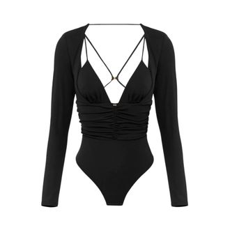 Elisabetta Franchi Dames, Tops, Zwart, Maat: XS Viscose