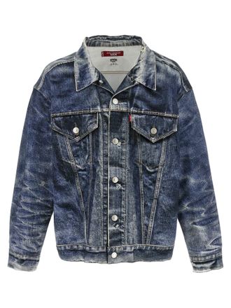Valentino Denim Jackets, male, Blue, Size: M Embroidered