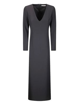 Stefano Mortari v-neck long-sleeve maxi dress - Black