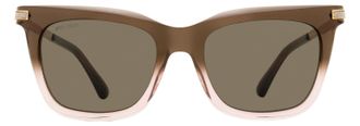 Jimmy Choo London Olye Glitter-Embellished Metal Temple Sunglasses - Brown