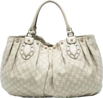 Gucci 2016-2025 Large Guccissima Studded Pelham tote bag - Bruin