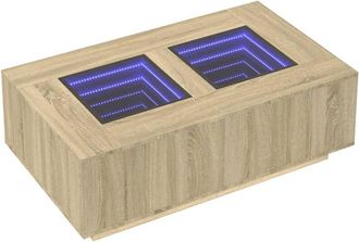 vidaXL Coffee Table with Infinity led Sonoma Oak 116x69x40 cm Vidaxl