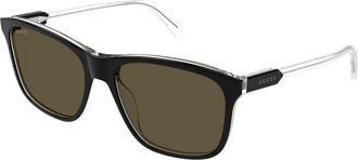 Gucci Zonnebril - Heren - Zonnebrillen - Zwart - 57 MM - Accessoires