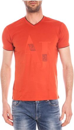 Armani Jeans T-Shirt - Heren - T-shirts - Oranje - 2XL - Katoen - Tops