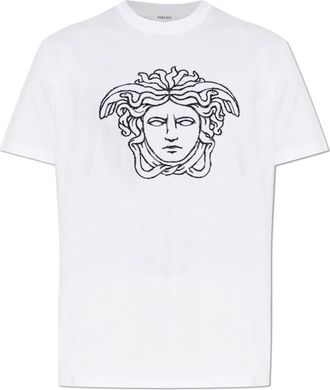 Versace T-shirt met Medusa-hoofd - Heren - T-shirts - Wit - XL - Katoen - Tops