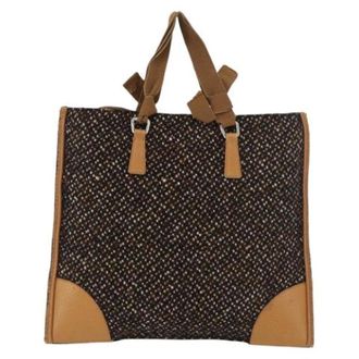 Prada Borsa Tote Vintage Pre-owned in Tela - - Pre-owned - Donna - Marrone - ONE SIZE