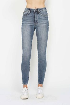 Judy Blue Tummy Control Contrast Wash Skinny Jeans In Blue