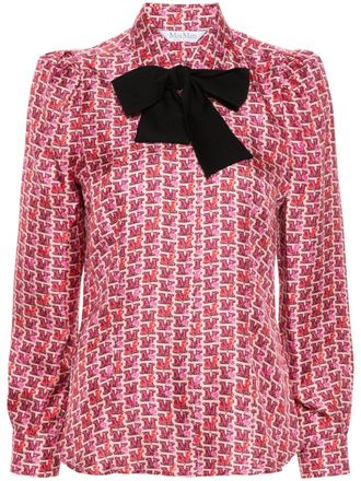 Max Mara patterned shirt - women - Silk - 46 - Pink