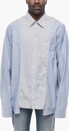 Balenciaga Camicia Bicolore a Righe con Collo Francese Balenciaga