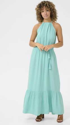 Cream Jurk A-shape turquoise