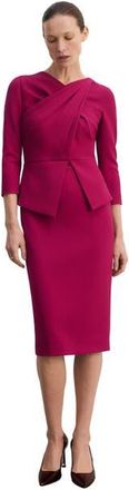 The Fold Alina Peplum Midi Dress in Pink at Nordstrom, Size 6