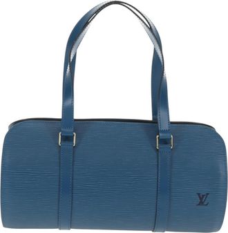 Louis Vuitton Soufflot Handbag Epi Leather Blue Leather Handbag (Pre-Owned)