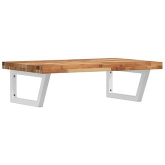 vidaXL Estante De Lavabo De Pared Acero Y Madera Maciza De Acacia Vidaxl