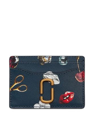 Marc Jacobs The Trinket printed leather card holder - women - Leather - One Size - Blue