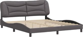 vidaXL Estructura De Cama Sin Colch&oacute;n Cuero Sint&eacute;tico Gris 180x200 Cm Vidaxl