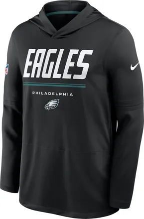 Nike Philadelphia Eagles Sideline Nike Mens Dri-FIT NFL Long-Sleeve Hooded Top in Black | 03B9149N86-TG4