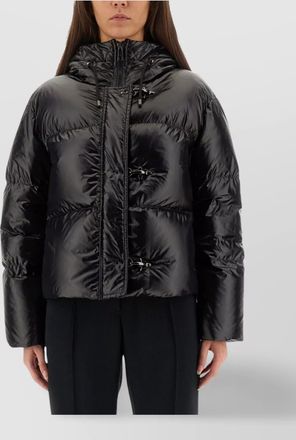 Fay hooded puffer coat quilted texture