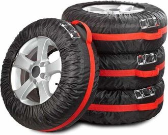 OEM 4 Fundas Para Neum&aacute;ticos De Coche: Bolsa De Almacenamiento Y Protecci&oacute;n Para Rueda De Repuesto De 66 Cm De Di&aacute;metro, Con Correa Y Asa Ajustables