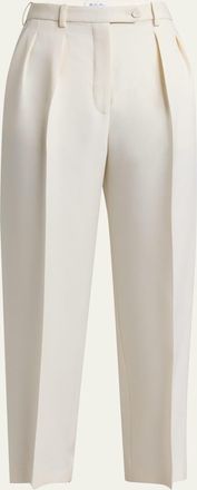 Loro Piana Bart Pleated Taper Leg Wool Trousers