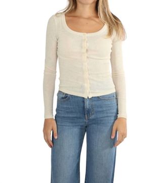 Veronica Beard Womens Hyland Cardigan In Ecru