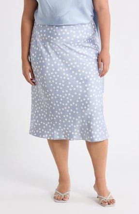 Renee C Polka Dot Print Maxi Skirt in Steel Blue at Nordstrom Rack, Size 1X