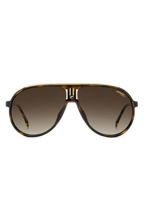 Carrera Champion 62mm Oversize Gradient Pilot Sunglasses in Brown Havana/Brown Sf at Nordstrom