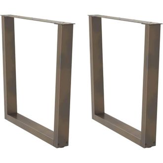 vidaXL Vidaxl - Patas Para Mesa De Comedor En Forma De V (2 Unidades, Acero Natural, 80 X 72-73,3 Cm)