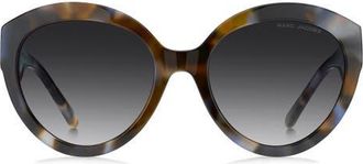 Marc Jacobs 56mm Cateye Sunglasses in Brown Blue Havana/Grey at Nordstrom