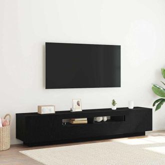 vidaXL Vidaxl - Mobile tv 2 pcs Nero 200 x 35 x 40 cm Legno multistrato