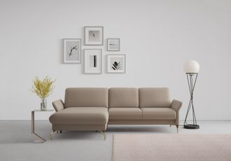 Sit&more Ecksofa »Fashion L-Form« wahlweise mit Kopfteilverstellung, Vorziehsitz, motorisch, Nickelfüsse