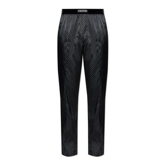 Tom Ford Pyjamas, male, Black, Size: XL Silk Pajama Pants