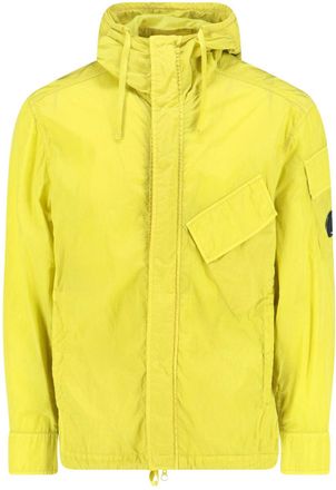 C.P. Company Modern Green Jacket With High Collar And Front Zipper Closure
