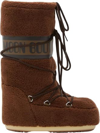 Moon Boot Icoon Bruine Fleece Laarzen - Dames - Winterlaarzen - Bruin - 35 EU - Schoenen