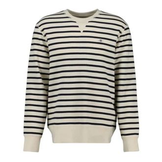 GANT Striped Waffle Crew Neck Jumper - male - Gant - Round-neck Knitwear - Multicolor - M - Knitwear