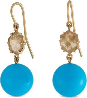 Sylva & Cie. Orecchini con diamanti e turchese - Oro