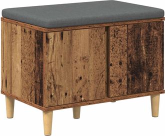 vidaXL Banco De Entrada Con Coj&iacute;n Madera Vieja 60 X 38 X 46 Cm Vidaxl