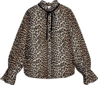 Ganni Leopard-print Blouse