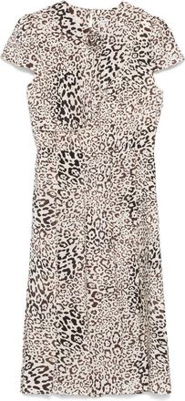 Alessandra Rich Leopard-print Pleated Midi Dress