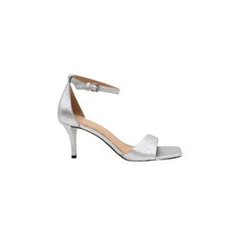 Michael Kors Schoenen, Dames, Grijs, 37 EU, Leer, Jaida Metallic Leather Sandal