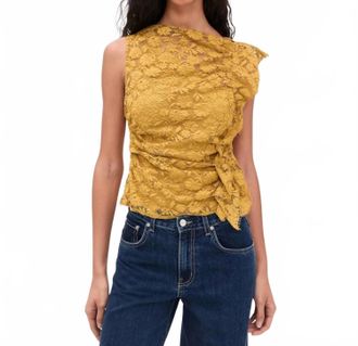 A.L.C. Astrid Floral Lace Top In Antique Gold