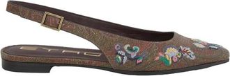 Etro Geborduurde Ballet Flats Fantasie Stijl - Dames - Ballerinas - Bruin - 40 EU - Leer - Schoenen