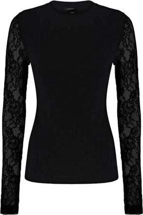 Pinko Fucecchio T-shirt Costina - Dames - Longsleeves - Zwart - M - Wol - Tops