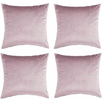OEM Funda De Coj&iacute;n Decorativa De Terciopelo Rosa Palo Para Sof&aacute; (50x50 Cm - Paquete De 4, Rosa Palo)