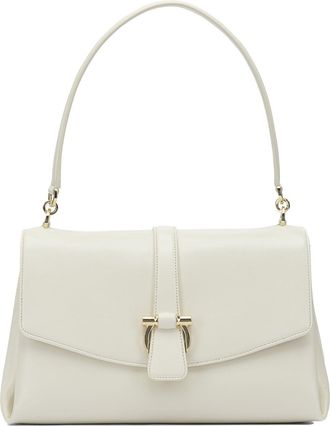 Ferragamo Leather Shoulder Bag With Flap Borse A Spalla E Tracolla Bianco-Donna