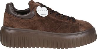 Hogan Brown H-Stripes Calf Leather Sneakers