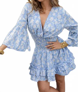 Debbie Katz Nani Mini Dress In Blue