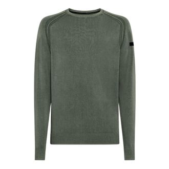 Roberto Ricci Design Round-neck Knitwear, male, Green, Size: 3XL Techno Wash Round 14 Knit