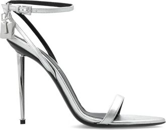 Tom Ford Geglazuurd Lamsvel Nappa Plateau Puntige Naked Sandaal - Dames - Sandalen met hakken - Grijs - 38 1/2 EU - Leer - Schoenen